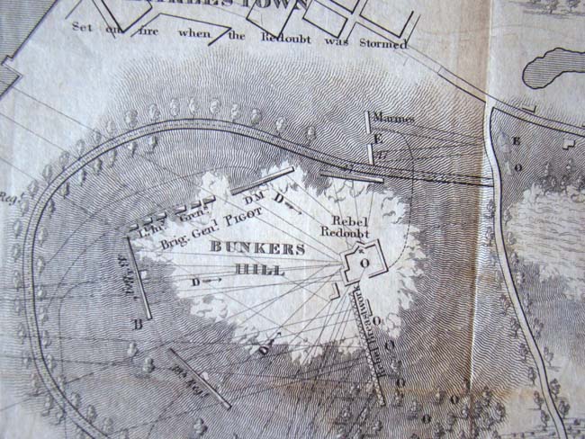 A rare Revolutionary War period "Battle of Bunker Hill" map circa 1780. — image 3